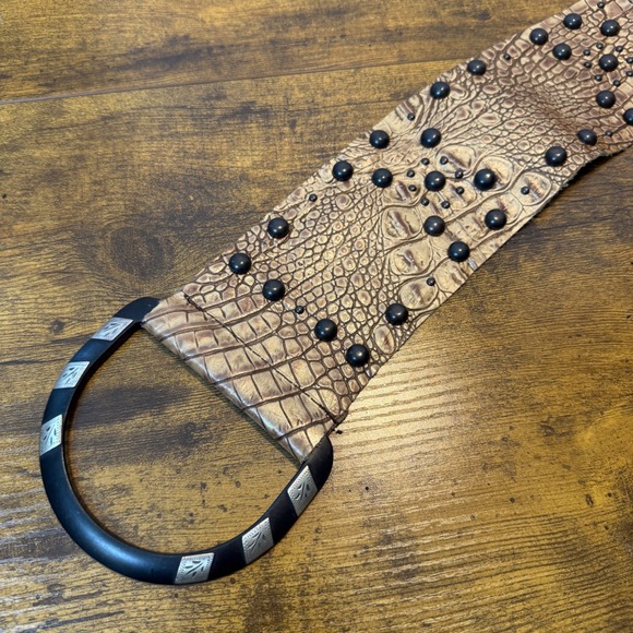 D&D‎ Texas Outfitters Croco D-Ring Belt Antique Copper Hardware Boho Chic small - Picture 11 of 14